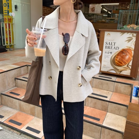 フェイクウールリバータッチショートコート