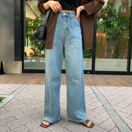 美脚ストレートワイドデニム