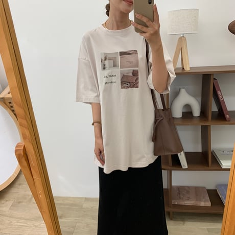 ニュアンスコットンユニセックスフォトTシャツ