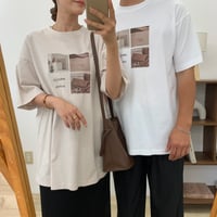 ニュアンスコットンユニセックスフォトTシャツ