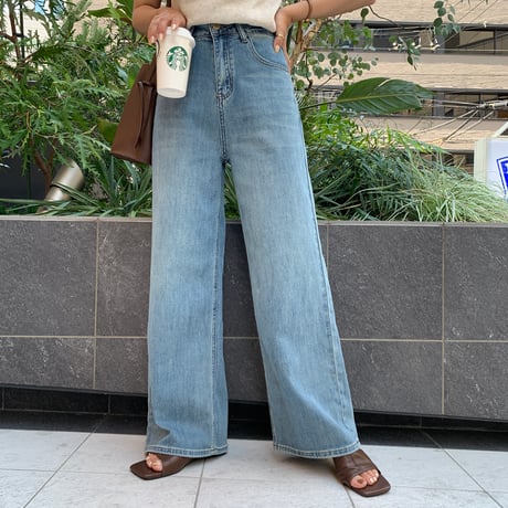 美脚ストレートワイドデニム