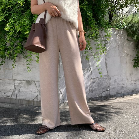上質ニュアンス起毛リブワイドパンツ