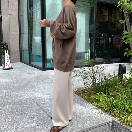 上質ニュアンス起毛リブワイドパンツ