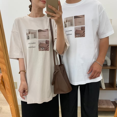 ニュアンスコットンユニセックスフォトTシャツ
