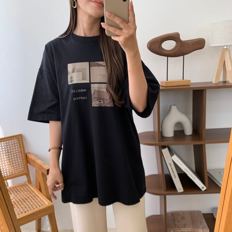 ニュアンスコットンユニセックスフォトTシャツ