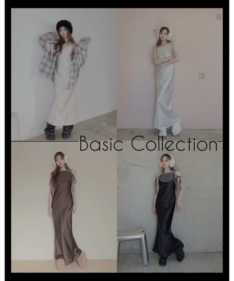 【Basic Collection】バイアスサテンロングドレス / Bias Satin Long Dress