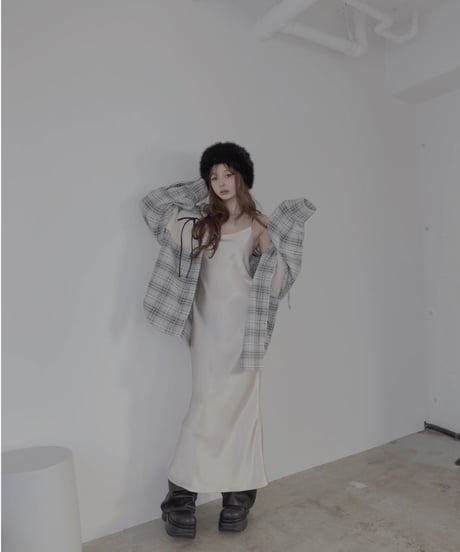 【Basic Collection】バイアスサテンロングドレス / Bias Satin Long Dress