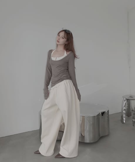 【Basic Collection】ホルターレイヤードトップ / Halter Layered Top