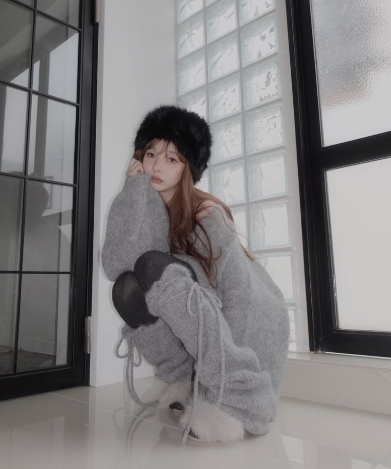 リボンアルパカレッグウォーマー / Ribbon Alpaca Leg Warmers | F