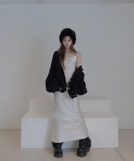 【Basic Collection】バイアスサテンロングドレス / Bias Satin Long Dress