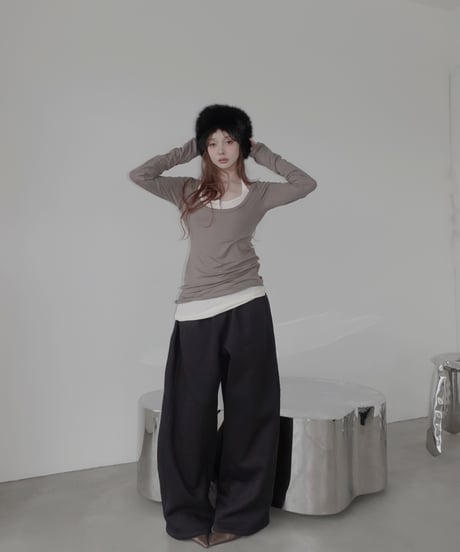 【Basic Collection】ホルターレイヤードトップ / Halter Layered Top