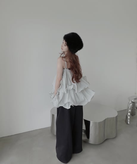 ［Cloudy Blue］リップルフリルチュニックドレス / Ripple Frill Tunic Dress