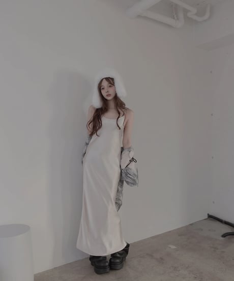 【Basic Collection】バイアスサテンロングドレス / Bias Satin Long Dress