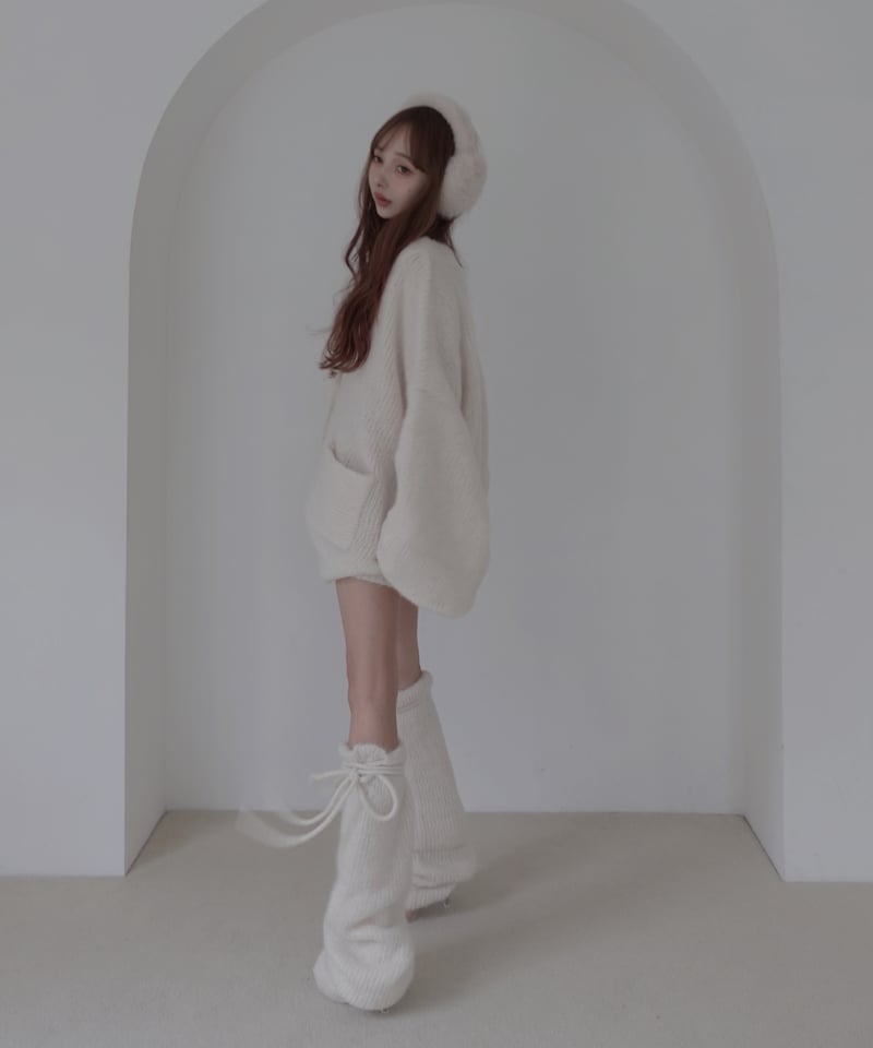 リボンアルパカレッグウォーマー / Ribbon Alpaca Leg Warmers | F