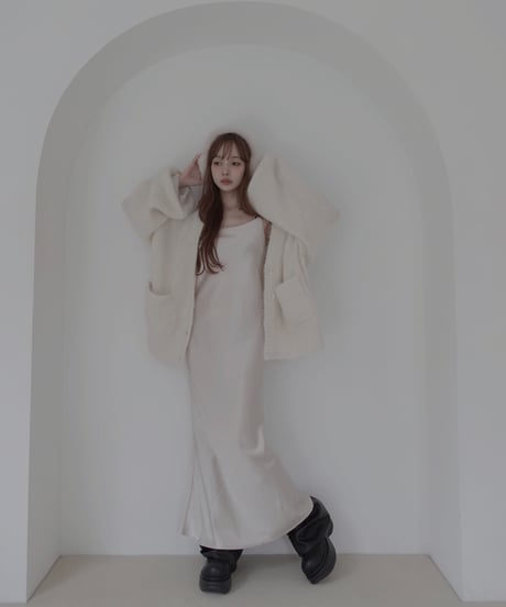 【Basic Collection】バイアスサテンロングドレス / Bias Satin Long Dress