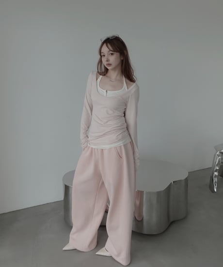 【Basic Collection】ホルターレイヤードトップ / Halter Layered Top