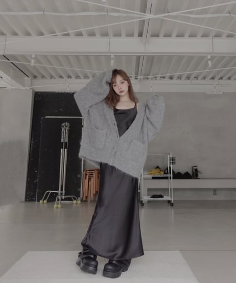 【Basic Collection】バイアスサテンロングドレス / Bias Satin Long Dress