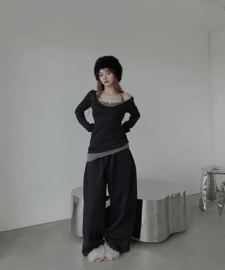 【Basic Collection】ホルターレイヤードトップ / Halter Layered Top