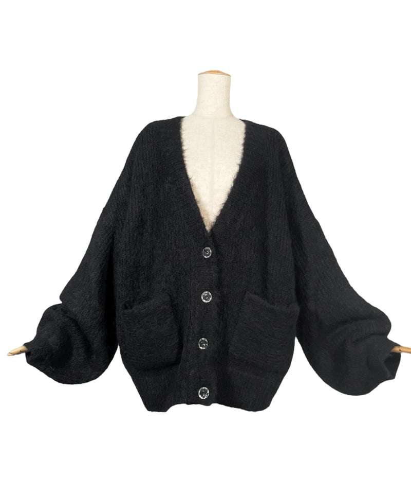 Black］フラッフィーアルパカニットカーディガン / Fluffy Alpaca Knit