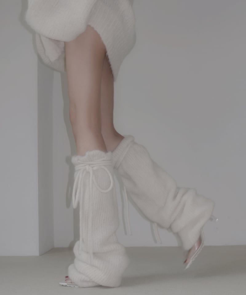 リボンアルパカレッグウォーマー / Ribbon Alpaca Leg Warmers | F