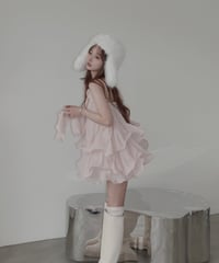 ［Pink］リップルフリルチュニックドレス / Ripple Frill Tunic Dress