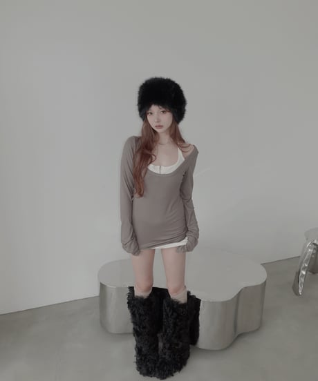 【Basic Collection】ホルターレイヤードトップ / Halter Layered Top