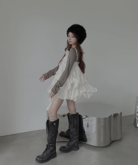 ［Vanilla］リップルフリルチュニックドレス / Ripple Frill Tunic Dress
