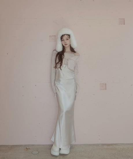 【Basic Collection】バイアスサテンロングドレス / Bias Satin Long Dress