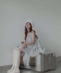 ［Cloudy Blue］リップルフリルチュニックドレス / Ripple Frill Tunic Dress