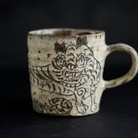 梅本尋司　U37-2　粉青掻落虎文マグカップ
