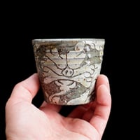 梅本尋司　U49-2　粉青掻落蓮華文カップ