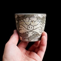 梅本尋司　U49-4　粉青掻落蓮華文カップ