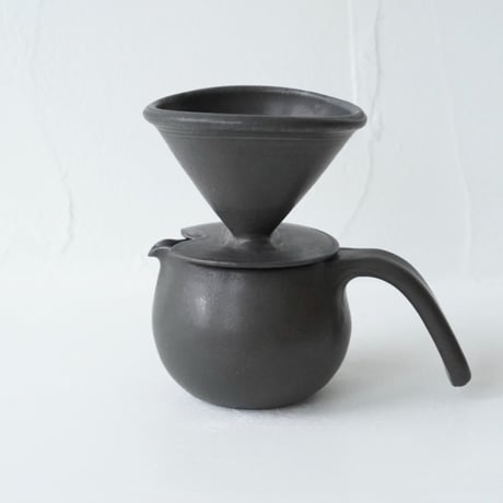 馬場勝文　45　黒釉　コーヒードリッパー　ピッチャー単品