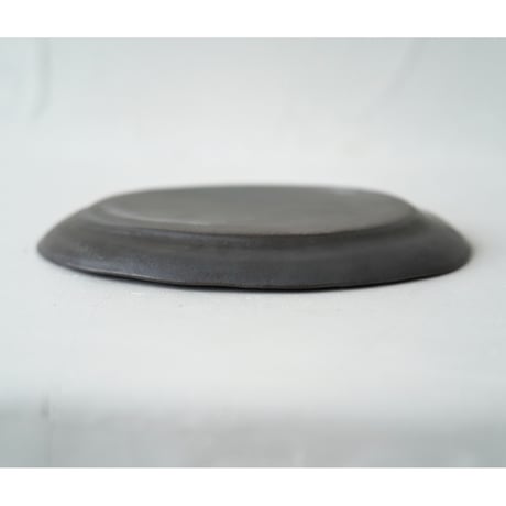 馬場勝文　34-B　黒釉　リムオーバル皿　size：2