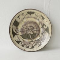 梅本尋司　U62　粉青掻落牡丹文6寸皿