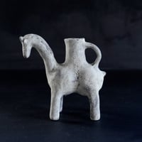 梅本尋司　U3　馬形一輪挿し　白