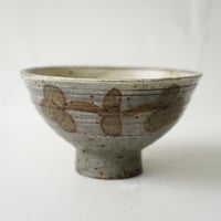 梅本尋司　U52-1　粉青鉄絵草花文茶碗　大
