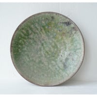NO.2-E　芳賀稔　埋め焼き緑7寸浅鉢