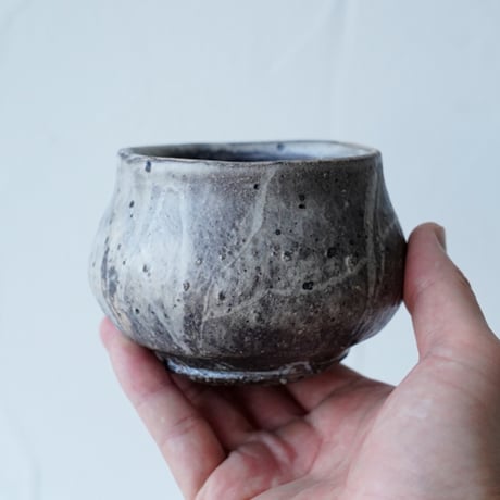 馬場勝文　3-C　荒土（粉引）　しおげ茶碗  　大