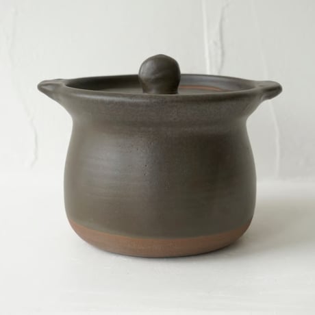 馬場勝文　164-B　耐熱ごはん炊き鍋　3合用　黒　※直火OK