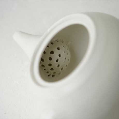 馬場勝文　120-B　白磁マット　煎茶急須