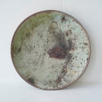 NO.4-B　芳賀稔　埋め焼き緑7寸皿