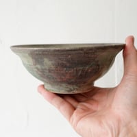 NO.8-B　芳賀稔　埋め焼き緑6寸リム鉢