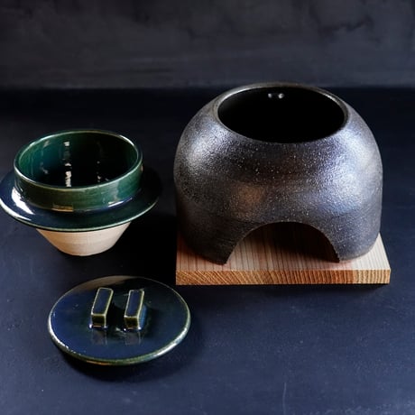 NO.3　大杉康伸　かまどはん（1合炊き）　緑・黒