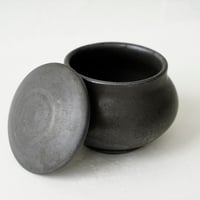 馬場勝文　155-B　黒釉　ふたもの  共蓋