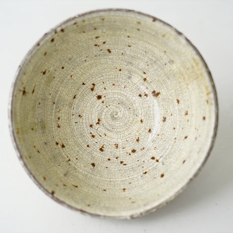 梅本尋司　U51-2　粉青鉄絵草花文茶碗