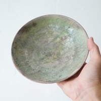 NO.3-D　芳賀稔　埋め焼き緑7寸浅鉢
