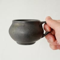 馬場勝文　32　黒釉 　しおげスープカップ 　※個体差あり