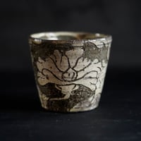 梅本尋司　U49-1　粉青掻落蓮華文カップ