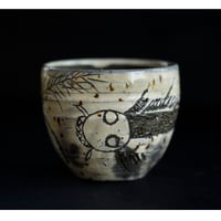 梅本尋司　U48-1　粉青掻落魚文カップ